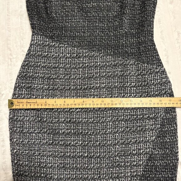 Banana Republic Tweed Sheath Sleeveless Dress Career Work Black White Size 6P - Picture 4 of 11